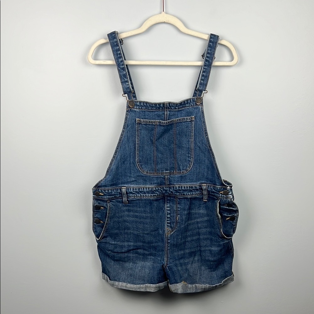 Old Navy large rolled cuff women’s denim jeans short overalls